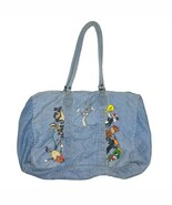 Vintage Looney Tunes Bag Lightwash Denim Zip Tote 1993 - $25.00