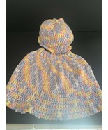 Hand Crochet shawl and Hat For Infant/toddler Purple Pink Variegated - $20.00