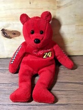 Jeff Gordon #24 NASCAR  8&quot; Red Plush Bear by 23 Karat Gold&#39;n Bears Vintage 1999 - £6.38 GBP