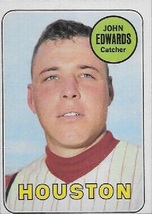 1969 Topps John Edwards, Houston Astros, Baseball Card #186, as Christmas Gift - £2.32 GBP