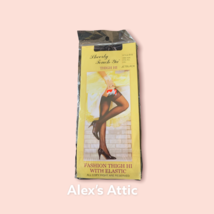 Vintage Sheerly Touch Ya Thigh Hi Hosiery With Elastic. One Size Jet black - £3.95 GBP