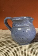 Vintage Devica Pitcher Blue Salt Glaze Stoneware Pottery Gres de Viana P... - $35.00