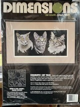 Dimensions Dramatic Cat Trio Kittens No Count Cross Stitch - £6.62 GBP