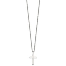 MJ Stainless Steel Polished 20mm Cross Pendant on an 18 inch Cable Chain... - $35.00