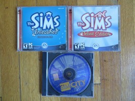 MIX LOT OF 3 The Sims Unleashed Expansion Pack Deluxe Edition SIMCITY 3000 City - £6.61 GBP