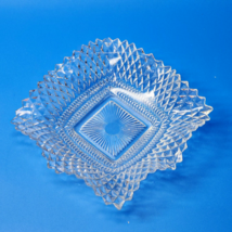 Vintage INDIANA GLASS 7&quot; Square Glass DIAMOND POINT Candy Dish Trinket Bowl - $13.29