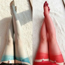 Women&#39;s Ultra Thin Shiny Non Stretch Retro Stockings 5 Denier Sheer Vint... - £7.18 GBP