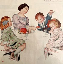 Jell-O Advertisement Children With Mother 1919 Lithograph Dessert Art LG... - $39.99