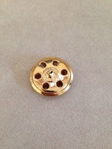 St John by Marie Gray Brass Navy Blue Coat of Arms Round Shank Button 2.5cm - $24.99