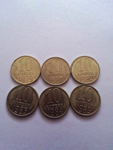 Lot 6 coins 10 kopek Russia 1979 1980 1982 1983 1984 1989 coin free ship... - £2.44 GBP
