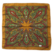 Liberty of London Paisley 100% Silk Pocket Square 17x17 Scarf Vintage Gold Rust - £26.79 GBP