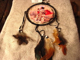 DREAMCATCHER WITH A PICTURE OF AN INDIAN LADY AND KIDS #3 - $8.91