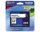 Brother TZe Standard Adhesive Laminated Labeling Tape 0.7&quot; x 26.2 ft, Bl... - $28.70