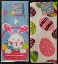 Easter Towels Classic Easter Bunny plus Large Easter Eggs15” x 25&quot;  2Pk, S22 - £4.73 GBP