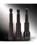 3pc 1/4&quot; Shank SAE Quick Change Magnetic Nutsetter Tool Set  1/4 &quot; 3/8 &quot;... - $13.06