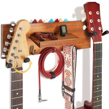 Guitar Wall Mount With 2 Rotatable Rubber Hook, Wood Guitar Wall Hanger With She - £39.32 GBP