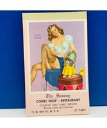 The Saxony calendar 1956 coffee shop restaurant heat wave sexy woman leg... - £31.15 GBP