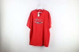 Deadstock Vintage 90s Tommy Hilfiger Mens Large Spell Out Car Logo T-Shirt Red - £54.17 GBP