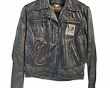 Harley Davidson Women&#39;s Leather Jacket Embroidered Distressed Size Small... - $98.95