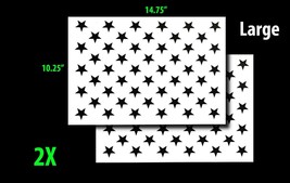 2 PACK Spray Airbrush Painting Stencils American Flag 50 US Stars LARGE ... - £11.18 GBP