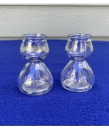 Quaffer pair of glass double bubble shot glasses, signed Anchor Hocking,... - $14.84