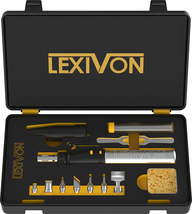 LEXIVON Butane Soldering Iron Multi-Purpose Kit | Cordless Self-Igniting Adjusta - £47.27 GBP