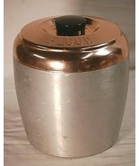 Vintage 1950’s Spun Aluminum Silver w Copper Tone Top Flour Kitchen Cani... - £28.79 GBP