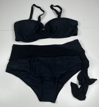 anbota NWT women’s L black 2 piece wrap bikini swimsuit D6 - $11.49