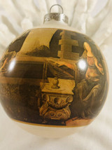 DaVinci 4&quot; painting Annunciation Uffizi Gallery Glass Christmas Ornament  - £19.76 GBP