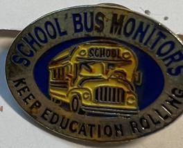 Jewelry Pin School Bus Monitors School Bus Positive Promotions 1 Inch Gold Tone - £3.21 GBP