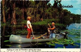 Fishing in One of Florida&#39;s Spring-Fed Lakes Ft. Lauderdale FL Postcard PC151 - £3.98 GBP