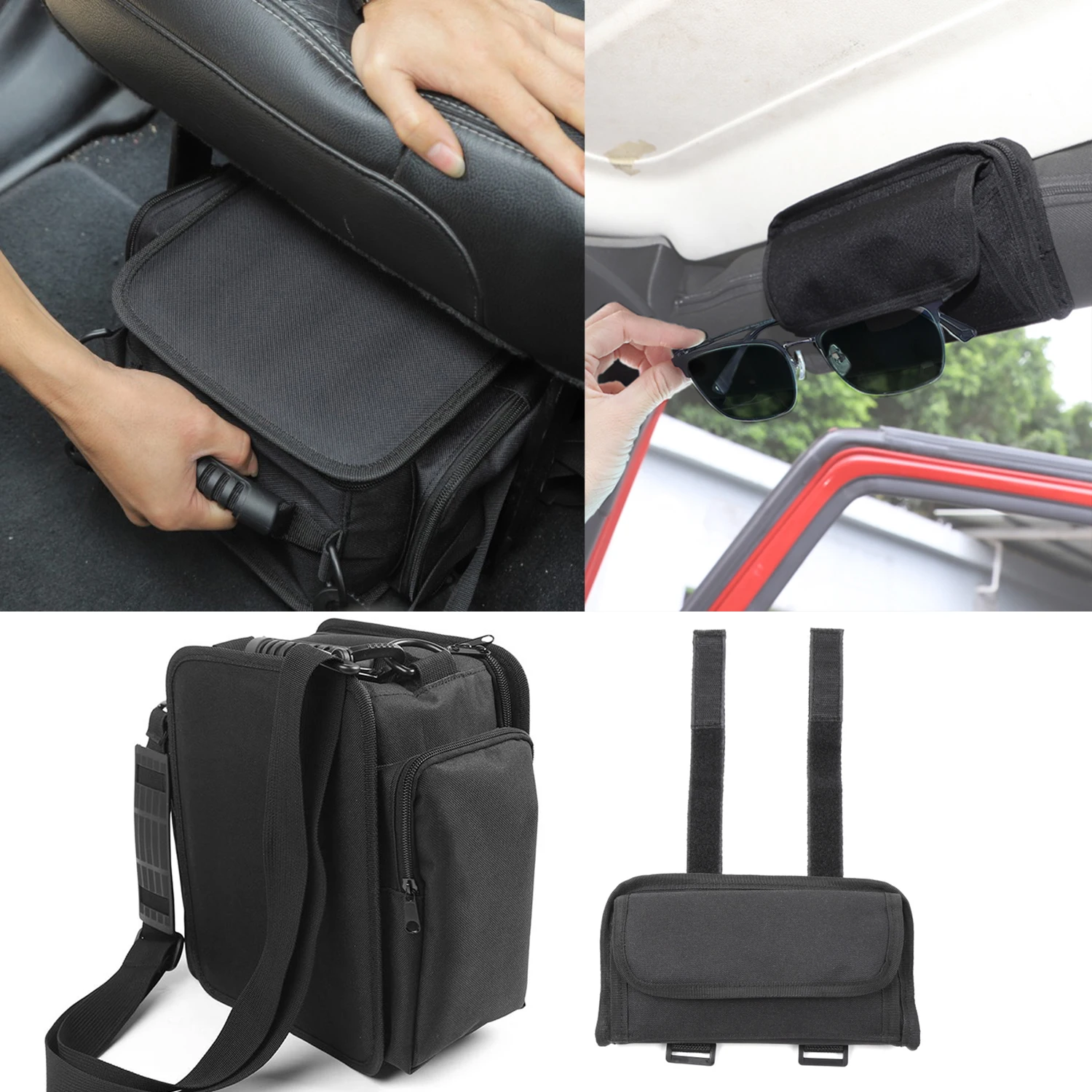 2-PACK Under Seat Storage Bag Roll Bar Sunglasses Holder For Jeep 2018-2023 JL - £13.85 GBP+