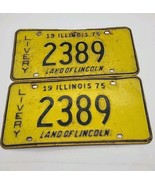 1975 Illinois LIVERY License Plate Tag Original Pair Set 2 See Pictures ... - $21.12