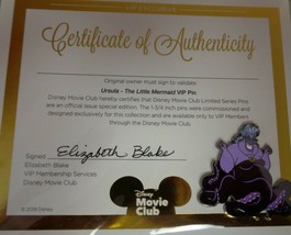 Ursula Disney Movie Club Pin VIP With Certificate Of Authenticity NEW - $12.99