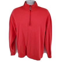 Orvis Men&#39;s Red 1/4 Zip Pullover Cotton Knit Sweater Size M - £18.12 GBP