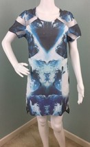 NWT Women&#39;s Premonition S/S White Blue/Blk Abstract Print Dress Sz S Sma... - £19.77 GBP