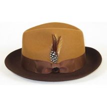 Men BENTLY Hat Australian Wool Fedora Damien Collection DM752 Camel/Brown image 5