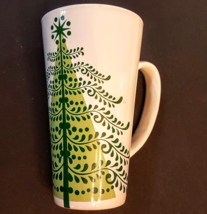 Starbucks Coffee Mug Christmas 2011 Tree Grande 16oz Chai Tea Cup Winter Holiday - £13.27 GBP