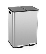 2 x 8 Gal Dual Compartment Trash Can-Silver - Color: Silver - $3,796.95 MXN