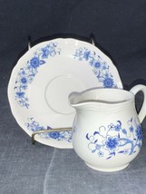 Hancock Pottery England Creamer And Underplate Blue Ware - £35.61 GBP