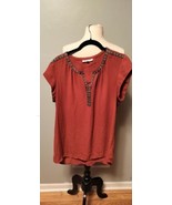 DR2 Women&#39;s Orange Embroidered  Sleeveless Top Shirt Blouse Size Medium - €11,98 EUR