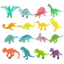 16 Pcs Mini Dinosaur Toy Set(16 Style) Glow In Dark, Plastic Assorted Mini Lumin - £11.71 GBP