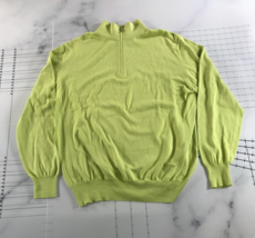 Loro Piana Sweater Mens 54 Green Quarter Zip Lightweight Long Sleeve Cotton - $186.75