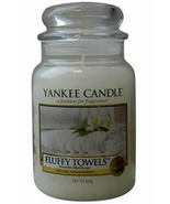 Yankee Candle Fluffy Towels 22 oz Scent Glass Jar, fresh, soft floral - £28.11 GBP