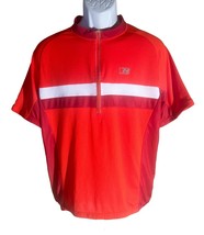 NISHIKI Men&#39;s Short Sleeve 1/2 Zip Cycling Shirt Orange Large - $185.74 MXN