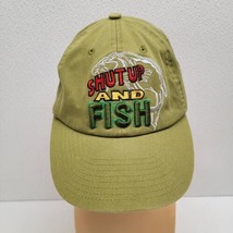 Shut Up And Fish Green Baseball Cap Hat Fisherman Summer Strapback Adjustable - £11.84 GBP