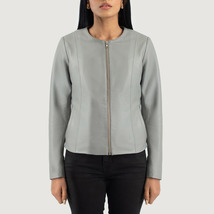 LE Elixir Gray Collarless Leather Jacket - $139.00+
