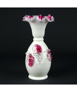 Stevens &amp; Williams Peachblow w Grapes Vase Antique Victorian Cased Art G... - £139.38 GBP