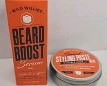 (2) Wild Willies BEARD BOOST 1 oz Biotin &amp; Caffeine Serum, Styling Paste... - £15.46 GBP