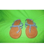 Ladies Bongo Brand Blue Thong Sandals 6 Blue Braided Straps - $9.99